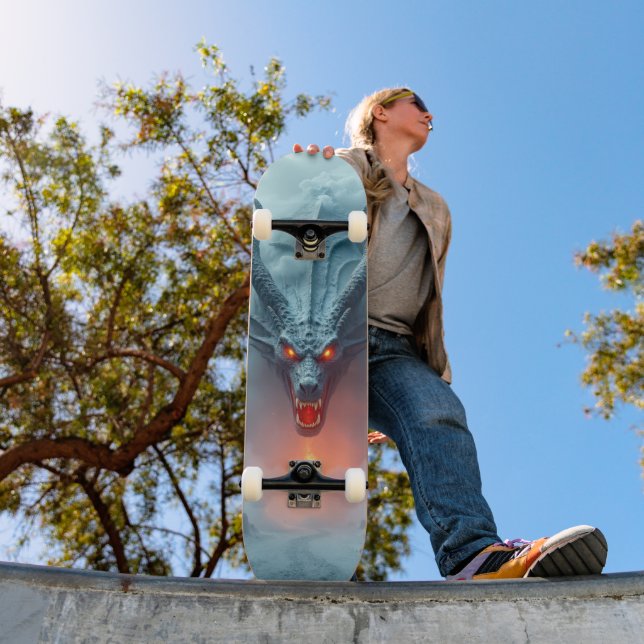 Tabla de Skate Monstruo Rectil con Cuernos Mini Skateboard Bräda 18,5 Cm (Utomhus 1)