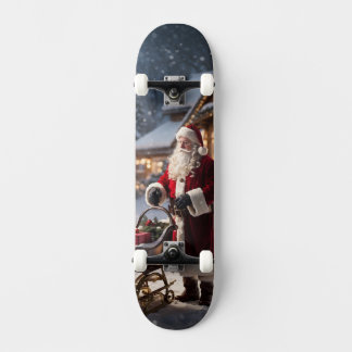 Tabla de Skate Papá Noel en Víspera de Navidad Mini Skateboard Bräda 18,5 Cm