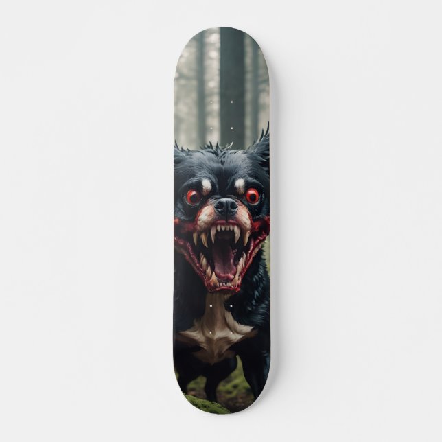 Tabla De Skate Perro Poseído Agresivo   Mini Skateboard Bräda 18,5 Cm (Framsida)