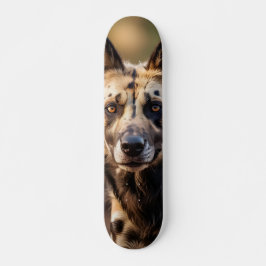 Tabla de Skate Perro Salvaje Africano Atento Mini Skateboard Bräda 18,5 Cm