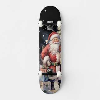 Tabla de Skate Santa Claus con Regalos Mini Skateboard Bräda 18,5 Cm