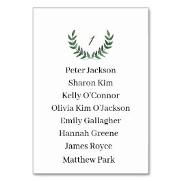 Table Card Bordsnummer