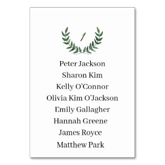 Table Card Bordsnummer