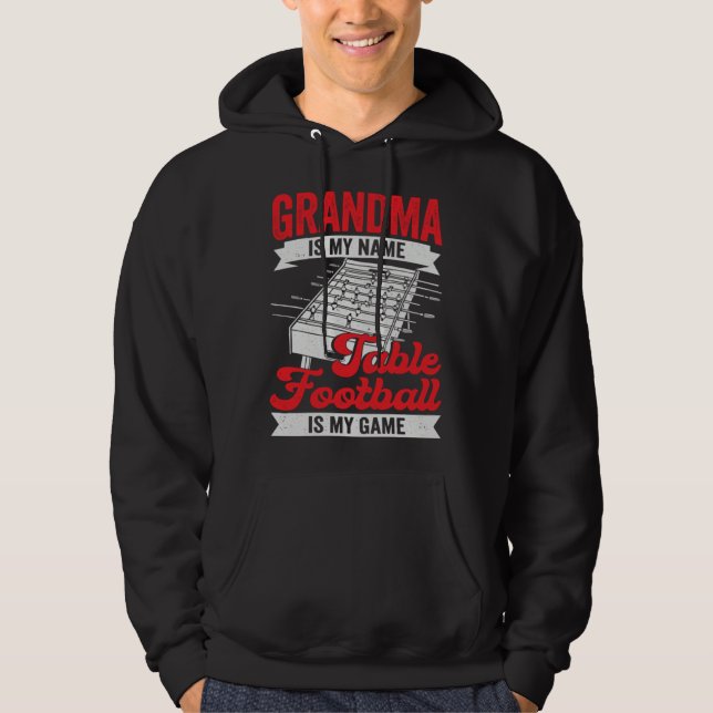 Table Football Soccer Grandma Hoodie (Framsida)