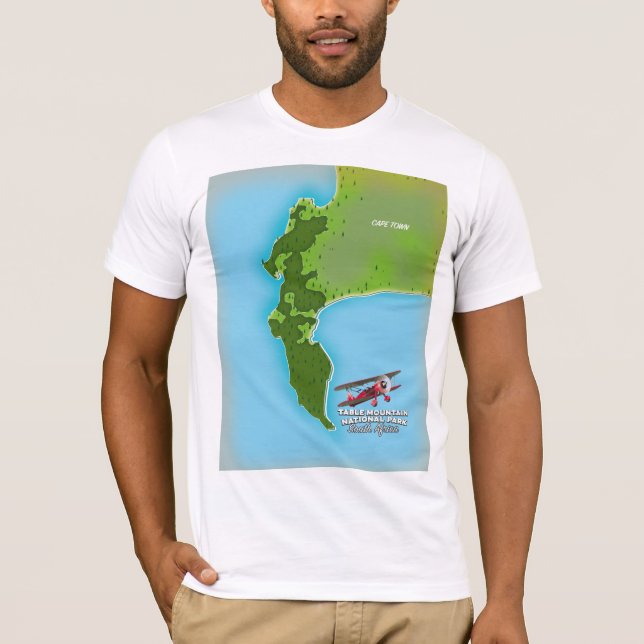 Table Mountain National Park Sydafrika karta T Shirt (Framsida)