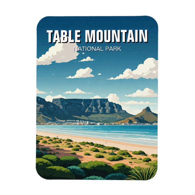 Table Mountain nationalpark Sydafrika Magnet (Vertikal)
