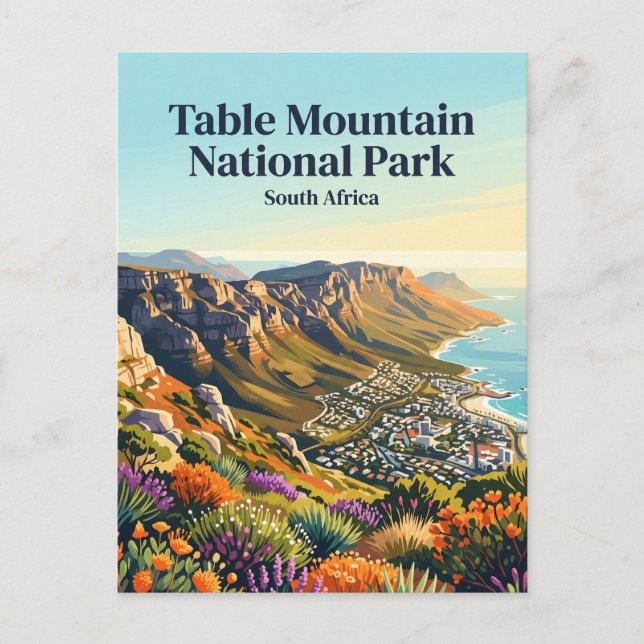 Table Mountain nationalpark Sydafrika Vykort (Framsida)