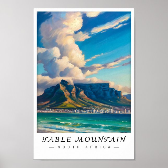 Table Mountain South Africa Wall Art, Cape Town Po Poster (Framsidan)