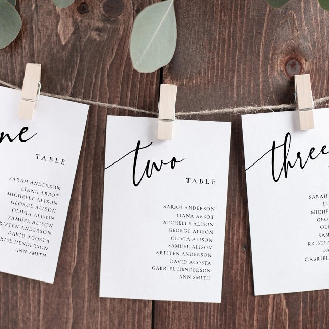 Table Number 1 One Seating Chart Card Inbjudningar (Skapare uppladdad)