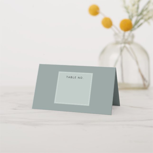 Table Number Minimal Sage Green Placeringskort (Framsida)