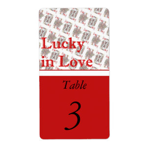 Table Number Wedding Reception wine bottle labels Fraktsedel