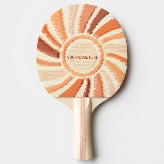 Table Tennis, Custom Name, Wood Pastel Pattern, Pingisracket (Framsidan)