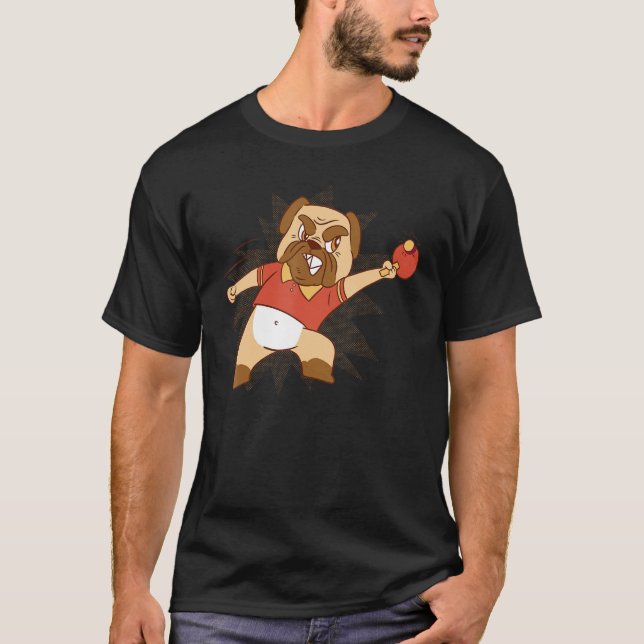 Table Tennis Dog Pong Design Pingpong Outfit Dog P T Shirt (Framsida)