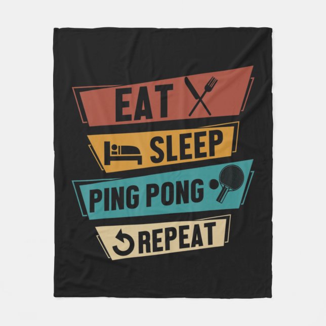 Table Tennis Lover Eat Sleep Ping Pong Repeat  Fleecefilt (Framsidan)