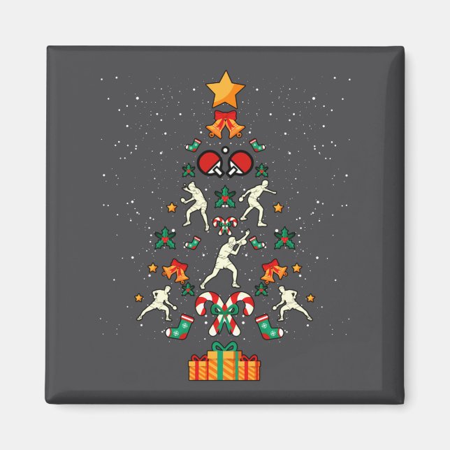 Table Tennis Ng Ng Player Christmas Tree Xmas Long Magnet (Framsidan)