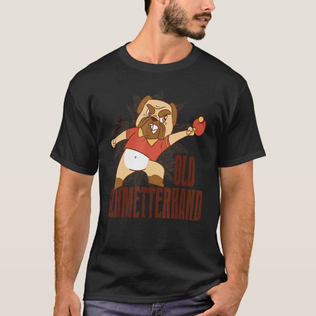 Table Tennis Old Schmetterhand Pingpong Outfit Dog T Shirt (Framsida)