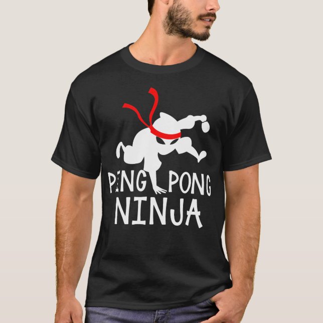 Table Tennis Ping Pong Ninja Funny Table Sports Gi T Shirt (Framsida)