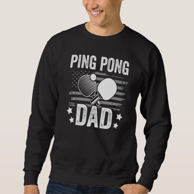 Table tennis player father ping pong dad funny tab lång ärmad tröja (Framsida)