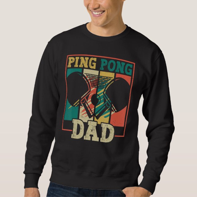Table tennis player father ping pong dad funny tab lång ärmad tröja (Framsida)