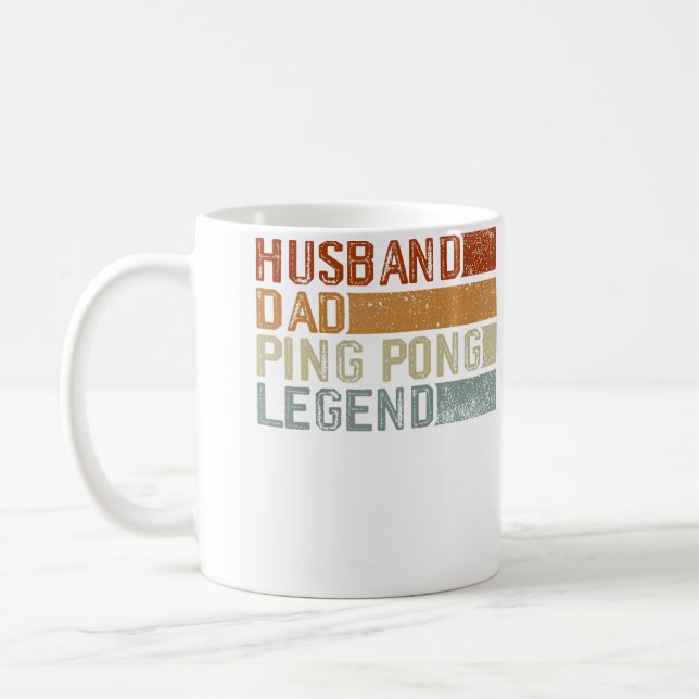 Table Tennis Player Husband Dad Father Ping Pong P Kaffemugg (Vänster)