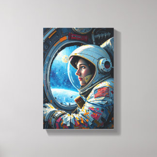 Tableau Déco ( Astronaute qui contemple L'Espace ) Canvastryck