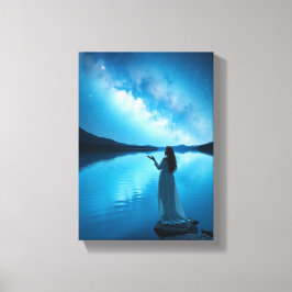 Tableau Décoratif ( Femme sous les étoiles ) Canvastryck