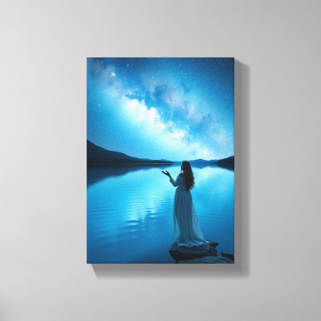 Tableau Décoratif ( Femme sous les étoiles ) Canvastryck (Framsida)
