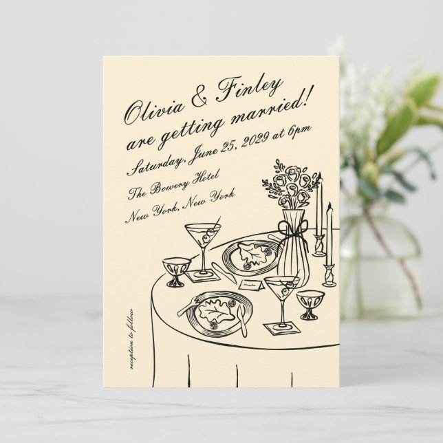 Tableau Wedding Invitation Inbjudningar (Stående Fram)