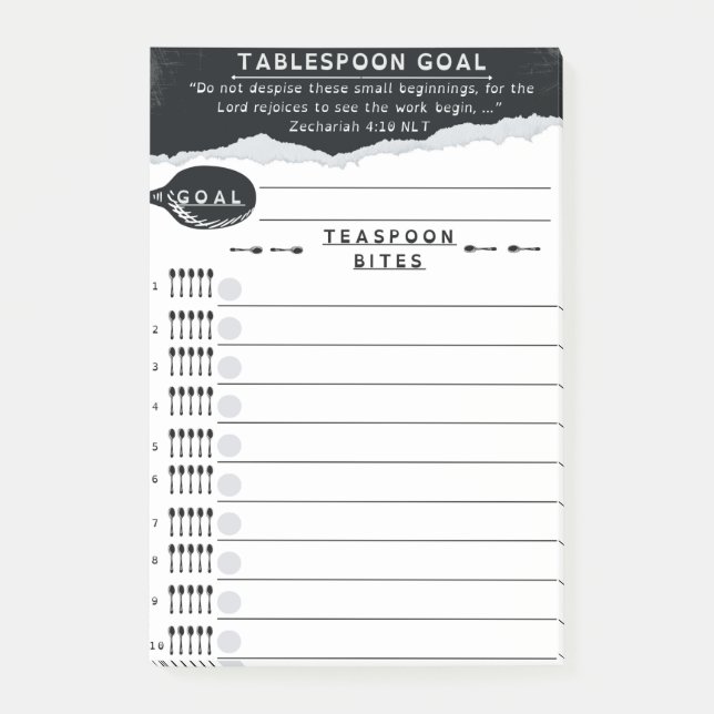 Tablespoon Goals List Post-it Block (Framsida)