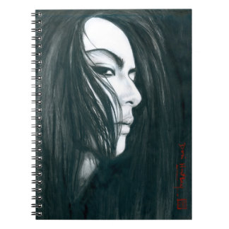 Tablet/journal för vattenfallmanhandstil anteckningsbok med spiral