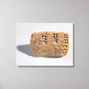 Tablet med den pictographic inskriften, canvastryck
