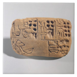 Tablet med den pictographic inskriften, kakelplatta