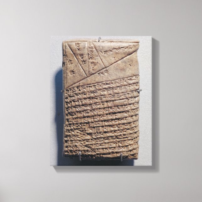 Tablet med fjorton linjer matematisk text canvastryck (Framsida)