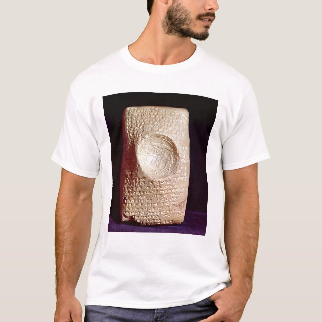 Tablet med kilskrift- inskrift t-shirt (Framsida)