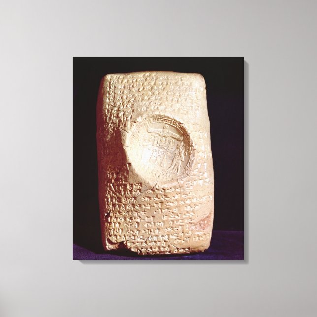 Tablet PC med cuneiform-inskrift Canvastryck (Framsida)