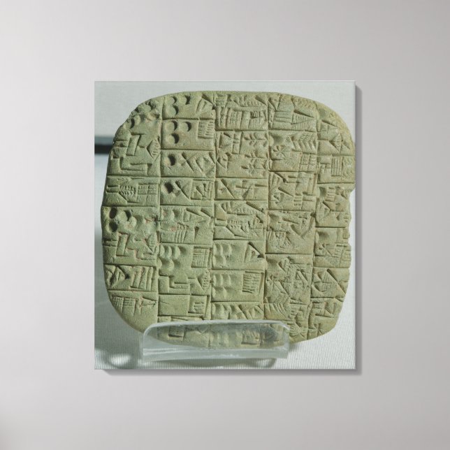 Tablet PC med cuneiform-skript Canvastryck (Framsida)