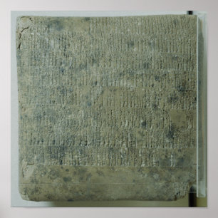Tablet PC med cuneiform-skript Poster