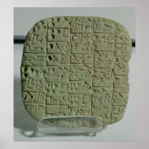 Tablet PC med cuneiform-skript Poster