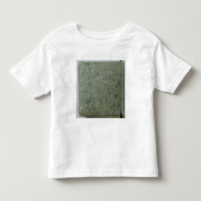 Tableten med kilskrift skrivar tee (Framsida)