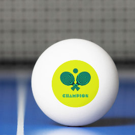Tabletennis champion gult teal retro stil pingisboll
