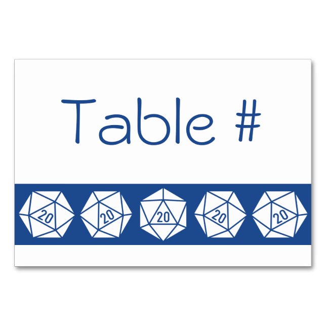 Tabletop-Chic i Blue Bord Card Bordsnummer (Framsidan)
