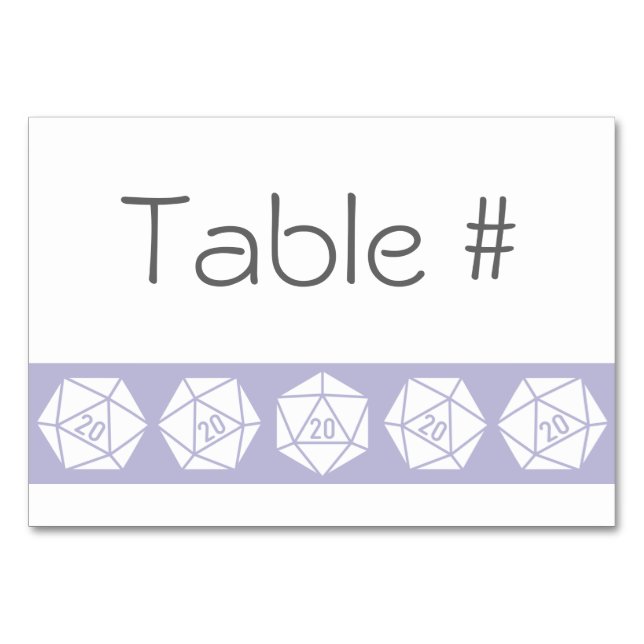 Tabletop-Chic i Lavender Bord-kort Bordsnummer (Framsidan)