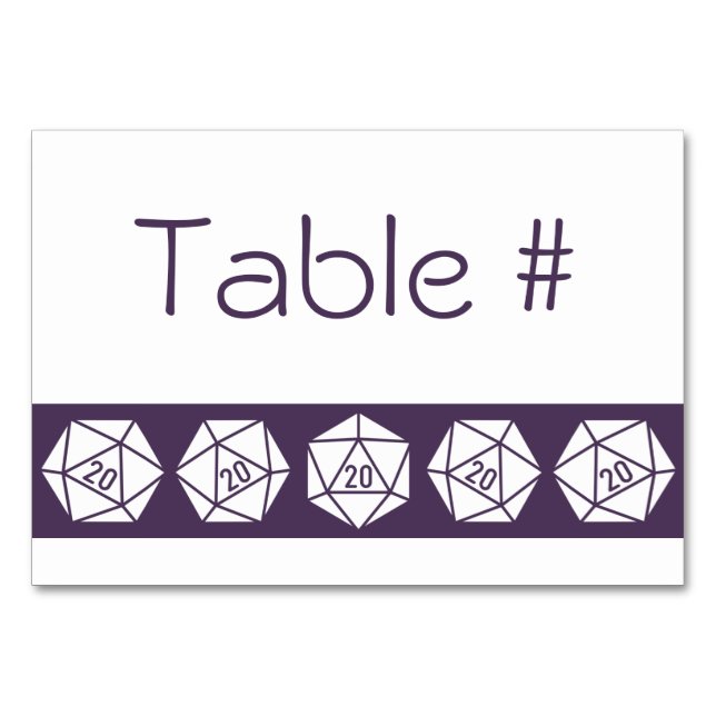 Tabletop-Chic i Lila Bord-kort Bordsnummer (Framsidan)