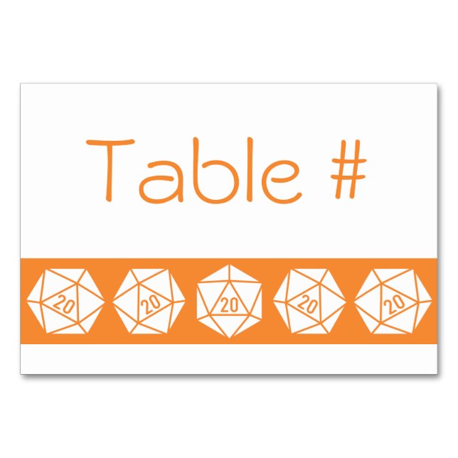Tabletop-Chic i Orange Bord-kort Bordsnummer (Framsidan)