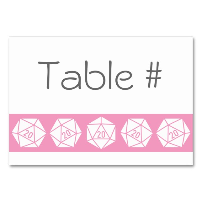 Tabletop-Chic i Petal Rosa Bord Card Bordsnummer (Framsidan)