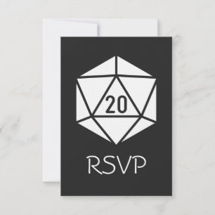 Tabletop Chic i svart RSVP-kort OSA Kort
