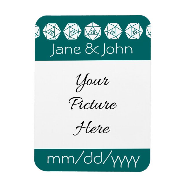 Tabletop Chic i teal Spara-datum-magnet Magnet (Vertikal)