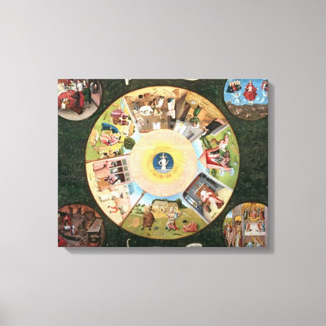 Tabletop på de sju dagstidningarna canvastryck (Framsida)