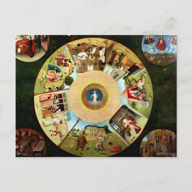 Tabletop på de sju dagstidningarna vykort (Framsida)