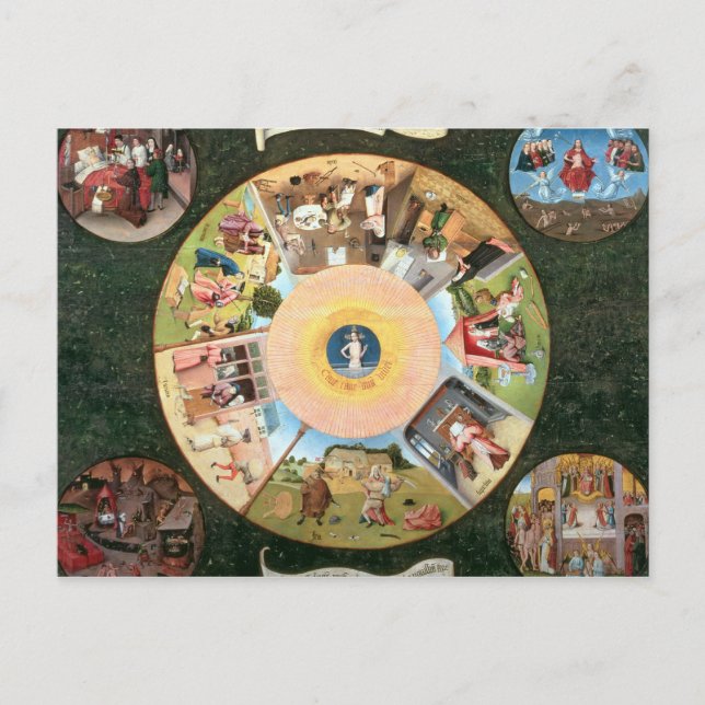 Tabletop på de sju dagstidningarna vykort (Framsida)